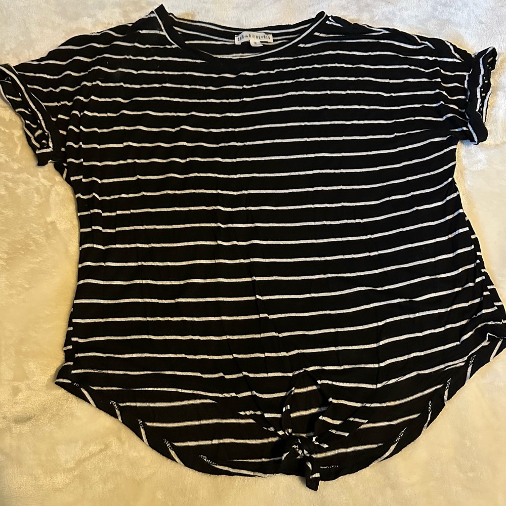 Casual Striped Short Sleeve Tee